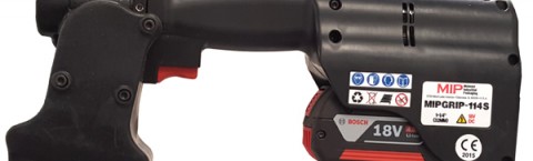 מכשיר קשירה חשמלי נטען Heavy Duty ללחיצת קליפסים לסרטי פלדה 32 מ"מ